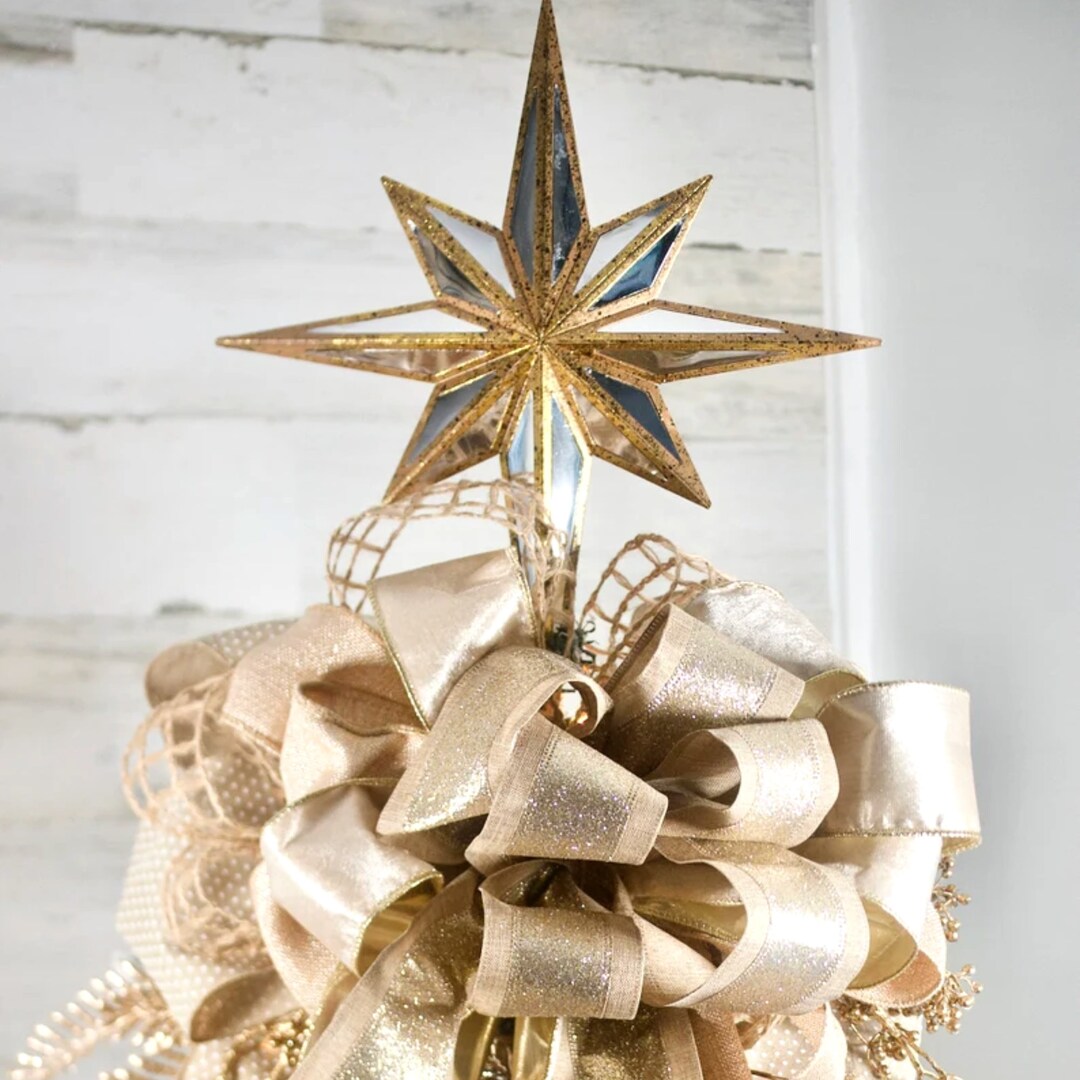Old World Christmas Tree Topper Velvet Bow Luxury Tree Etsy