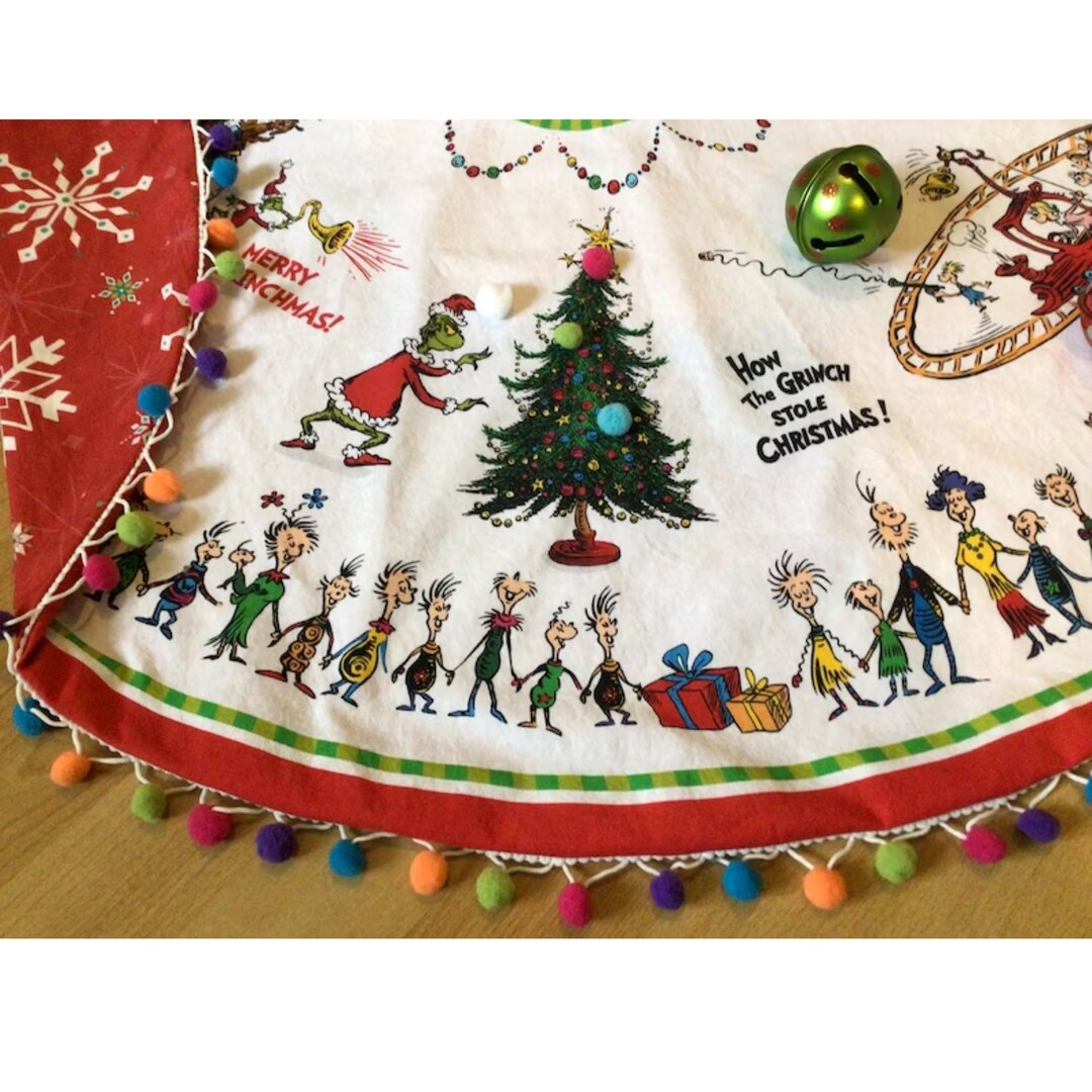 Grinch Christmas Tree Skirt Dr.seuss Christmas Grinch Decor Etsy