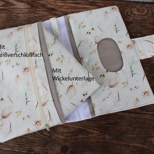 Art.Nr.043 Windeltasche, Wickeltasche XXL, Federn und Blumen