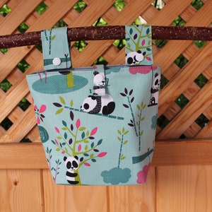 Wheel bag, kids handlebar bag, bicycle bag, bike basket, utensilo, pandas green