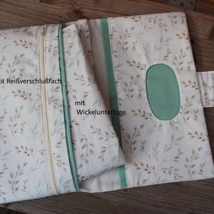 Art.Nr.050 Windeltasche, Wickeltasche XXL, Weidenkätzchen türkis braun