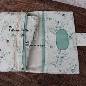 Art.Nr.046 Windeltasche, Wickeltasche XXL, Eukalyptusblätter