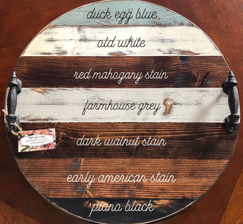 15 Farmhouse Wood Tray Lazy Susan Turntable image 6