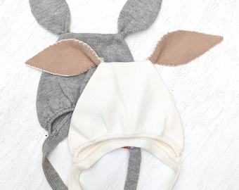 cute bunny bonnet * rabbit ear funny hat for girl and boy unisex * knit kittybonnet * strickmütze mit Ohren