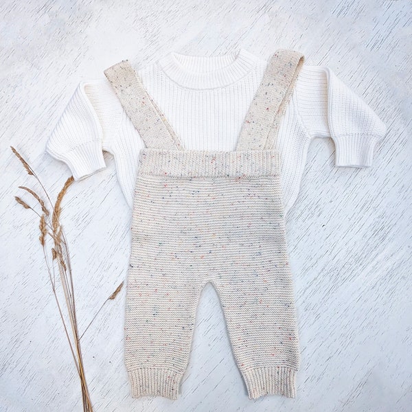 Basic Set Chunky Sweater und Confetti Strickhose für baby und Kleinkind / Strampelanzug unisex 100% organische Baumwolle