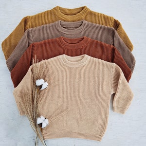 Oversize Strickpullover Kleinkind Chunky Sweater unisex bio Baumwolle Bild 1