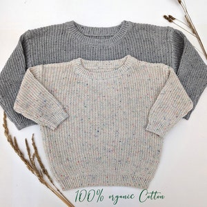 Oversize Strickpullover Confetti Kleinkind Chunky Sweater unisex bio Baumwolle Bild 2
