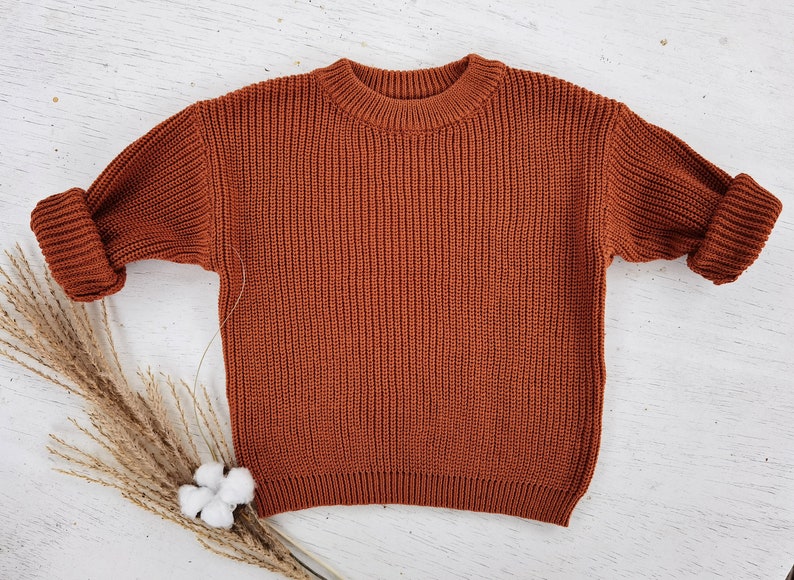 Oversize Strickpullover Kleinkind Chunky Sweater unisex bio Baumwolle Bild 7