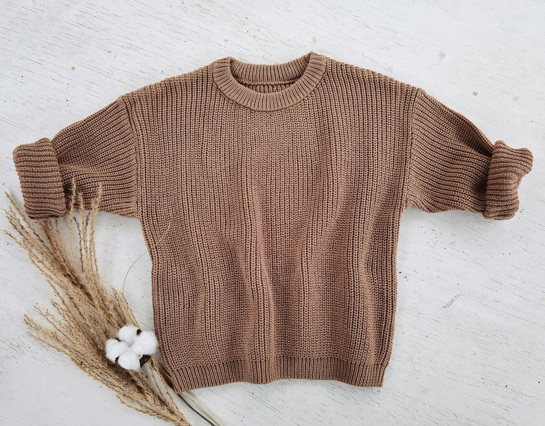 Oversize Strickpullover Kleinkind Chunky Sweater unisex bio Baumwolle Bild 8
