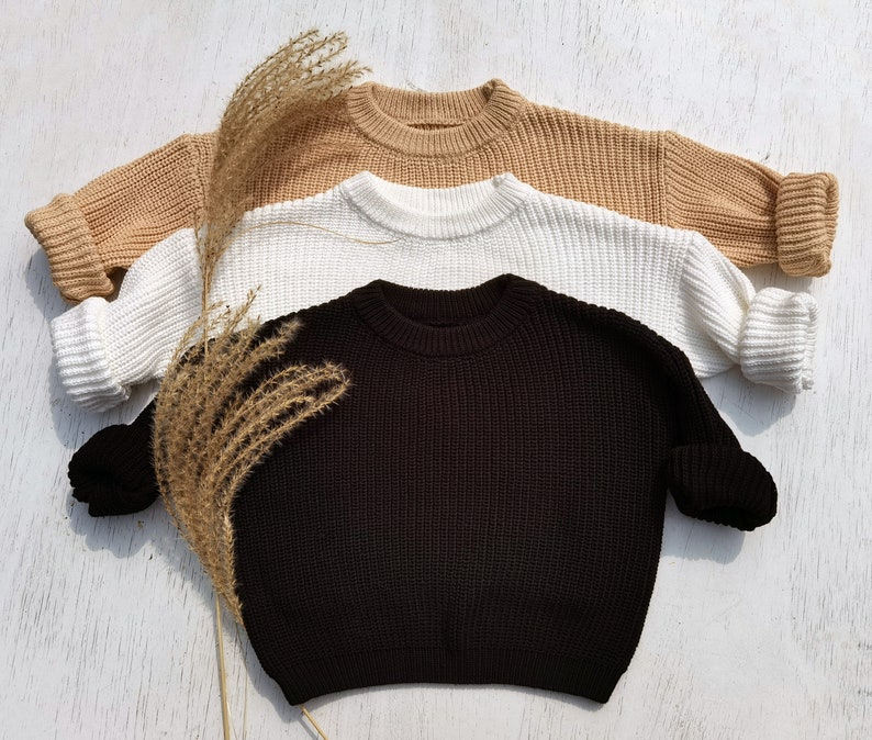 Oversize Strickpullover Kleinkind Chunky Sweater unisex bio Baumwolle Bild 4