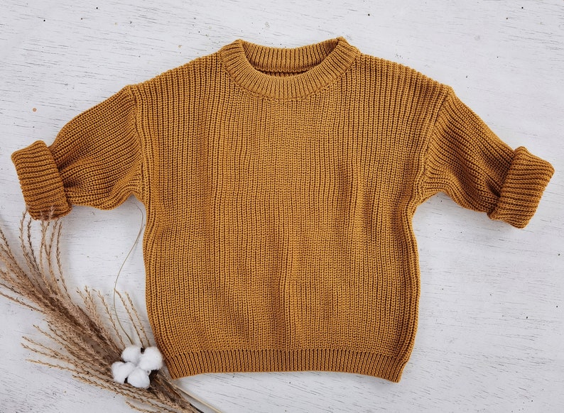 Oversize Strickpullover Kleinkind Chunky Sweater unisex bio Baumwolle Bild 6