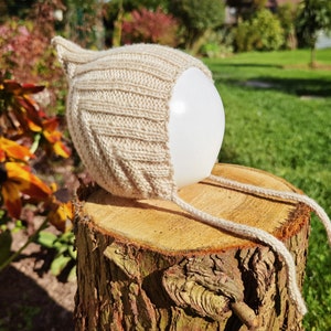 Eco-friendly pixie hat for newborns and infants Pixie hat for baby and toddler, knitted hat, wool, unisex, beanie, organic