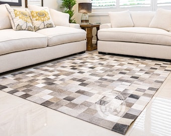 牛革パッチワーク ラグ *パッチワーク牛革ラグ - 送料無料 - 6