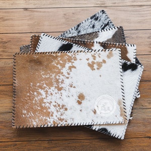 Cowhide Placemats, Assorted Tones - Table Decoration