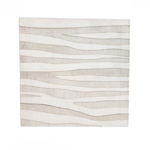 Patchwork Rug, Small Cowhide Leather Carpet – 27x27" Zebra Stripe Design