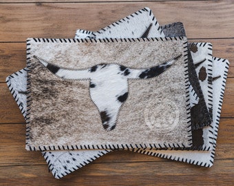 Cowhide Placemats - Assorted Tones