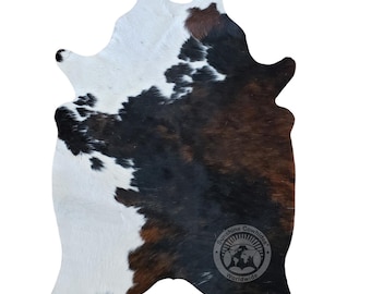 Tricolor Cowhide Rug: Small Western Decor (24''x35'')
