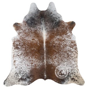 Real Cowhide Rug, Salt and Pepper Tricolor Cowhide - Ranch Decoration - M/L/XXL