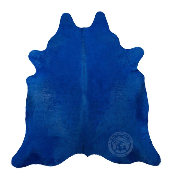Blue Cowhide Rug Etsy