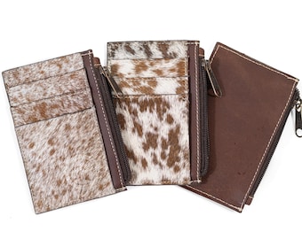 Cowhide Wallet with Leather Backing – Durable Card Holder - Size 5x3.5"