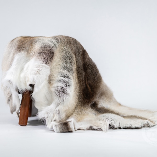 Alfombra de piel de reno auténtica, tamaño XXL