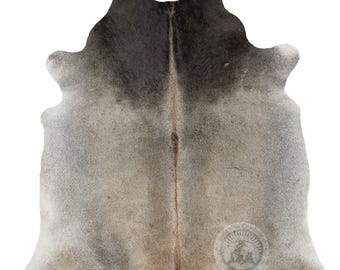 Cowhide Rug, Exotic Grey Beige – Natural Real Leather – Modern Farmhouse Decor – Large Soft Area Rug – Genuine Hair-on-Hide