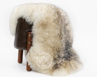 Real Sheepskin Rug, Tipped Grey - Thick Hair