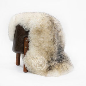 Real Sheepskin Rug, Tipped Grey - Thick Hair