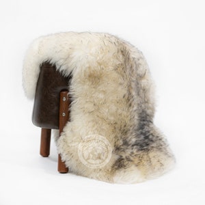 Real Sheepskin Rug -  Tipped Gray - Thick Hair