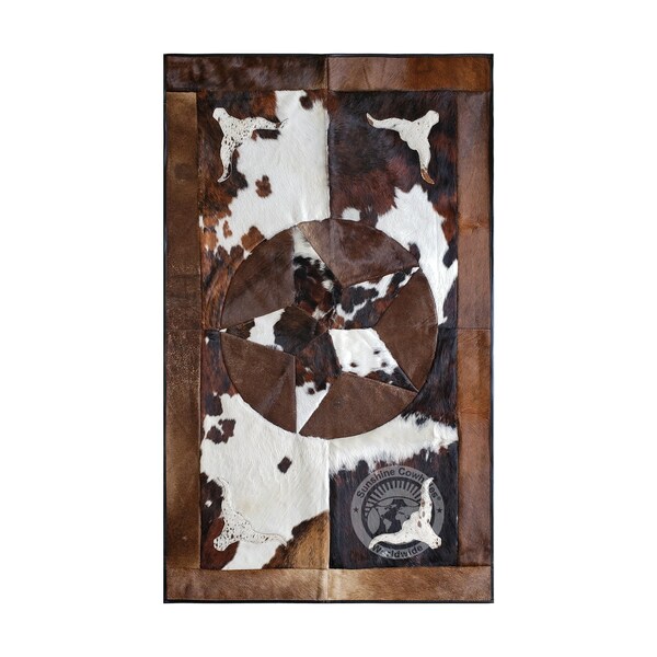 Cowhide Patchwork Rug 3x5' - Tricolor Cowhide