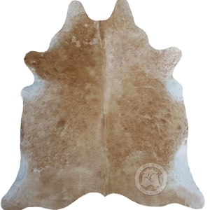 Beige Cowhide Rug – Soft Natural Leather – Modern Farmhouse Decor – Hair-on-Hide Area Rug – Luxury Home Accent