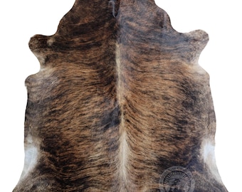 Brindle Cowhide Rug – Authentic Brazilian Leather Ranch Decor