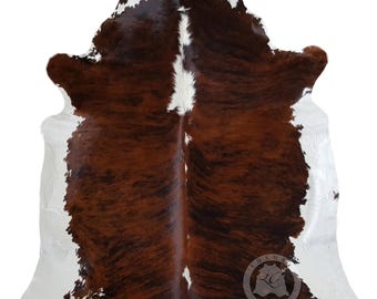 Brindle White Cowhide Rug – Real Brazilian Hide - Ranch Decoration - Home Decoration - Living Room Rug