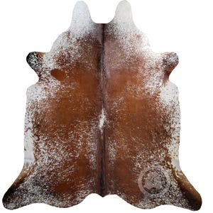 Real Cowhide Rug, Brown and White - M/L/XXL - Brazilian Cowhide