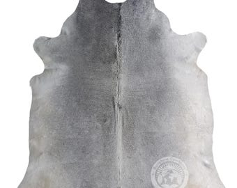 Gray Cowhide Rug, Premium Brazilian Leather Hide