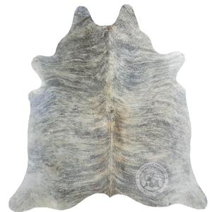 Brindle Cowhide Rug, Brazilian Leather Hide, Light Gray image 1