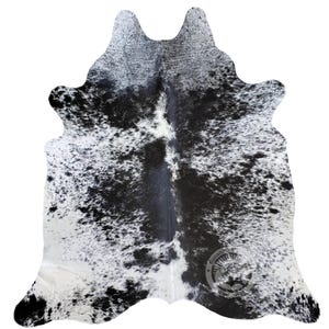 Cowhide Rug, Hair on Hide - Ranch Inspired Decor - Black and White Cowhide