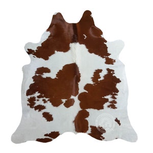 Real Cowhide rug - Brown and White - M/L/XXL