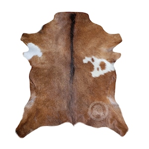 Beige Goatskin, Genuine Leather rug - Size 2x3&#39;