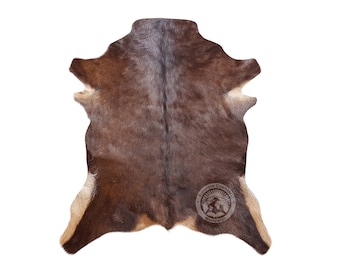 Goatskin Hide Exotic tones, Genuine Leather rug - Size 2x3'