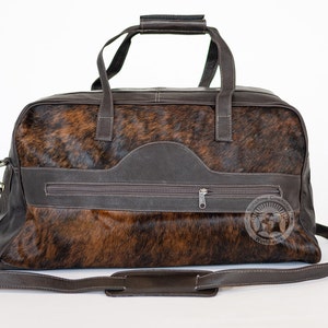 Genuine Cowhide Duffle Bag - Handmade Leather Travel Bag, Weekender Bag, Overnight Bag, Western Cowhide Duffle, Stylish & Durable Luggage
