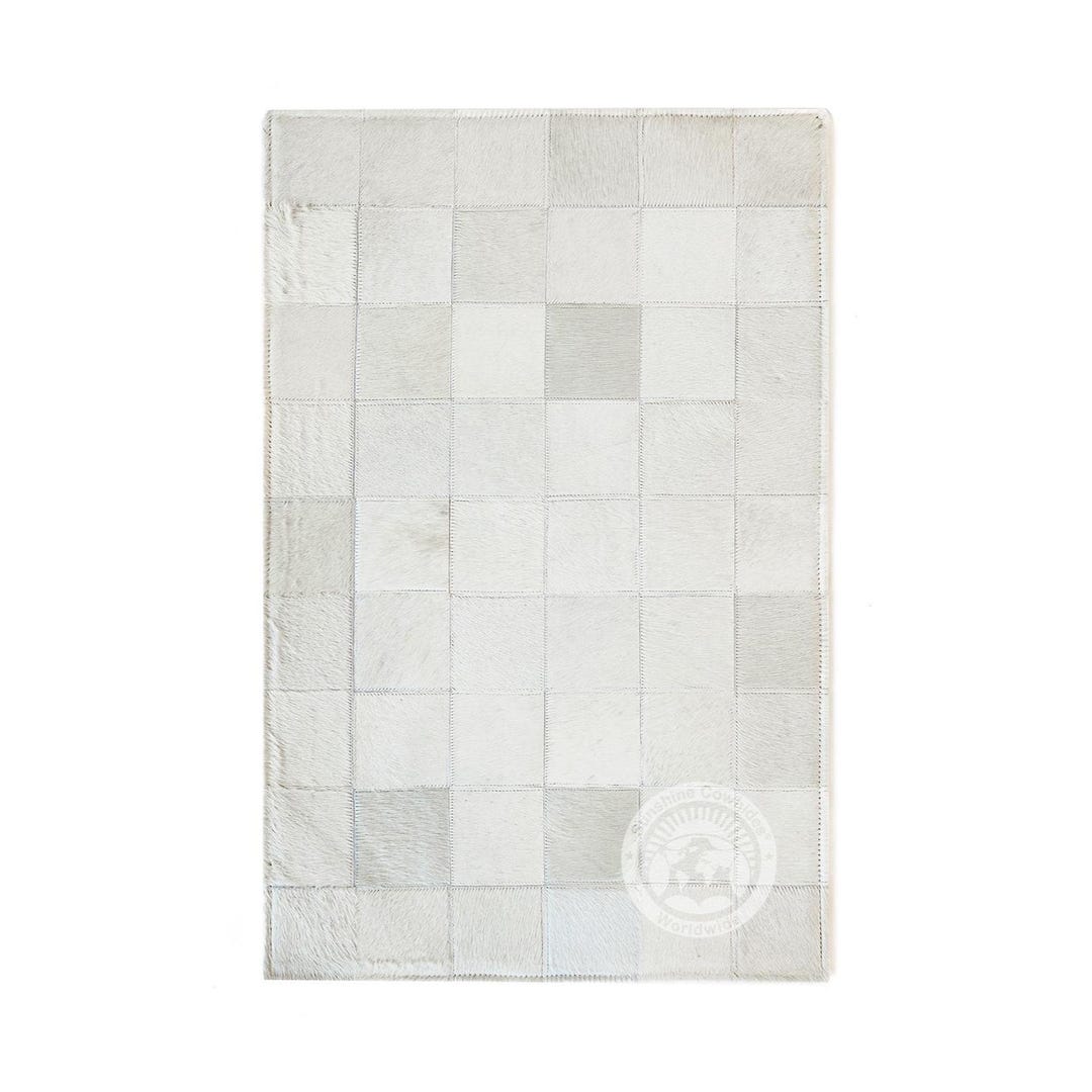 24x35 Rug Natural White Cowhide Pathwork Rug - Bedside - Floormat - Size 24x35 ...