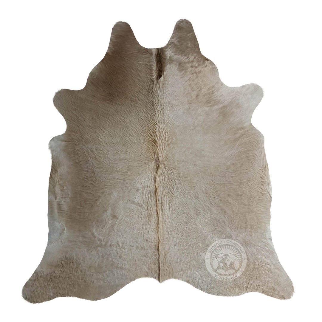 Real Hide Rug Cowhide Rug – Soft Cream Leather – Natural Champagne Hide – Neutral ...