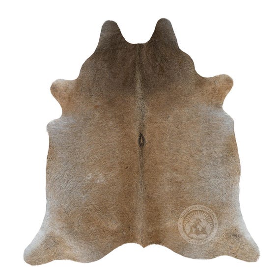 牛革ラグ 大判 ベージュグレー 牛革ラグ 大判 ベージュグレー