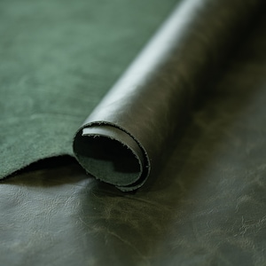 Premium Full Grain Leather Scrap upholstery, Leather Sheets - Olive Green