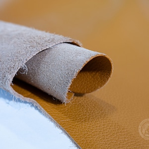 Premium Pebble Grain Leather Scrap upholstery, Leather Sheets - Yellow Tones