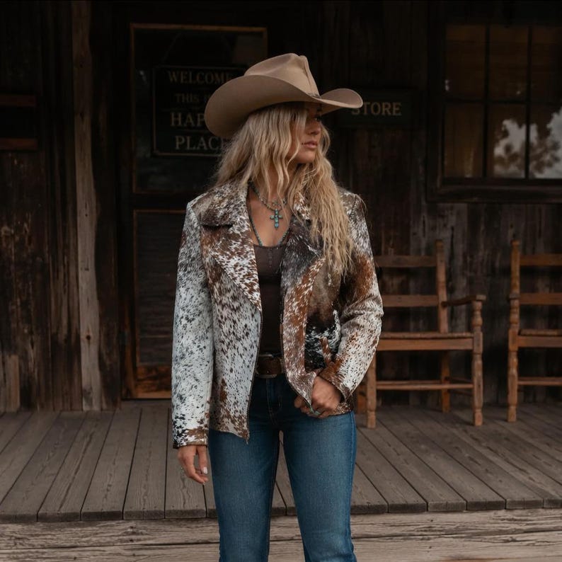 Tricolor Cowhide Leather Jacket - MEDIUM image 1