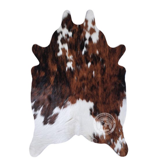 Tricolor Cowhide Rug - Small Cowhide - Western Style - Mini Hide 24x35''