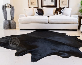 Black Cowhide Rug - XXL 6x7-8'