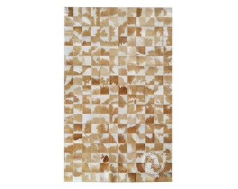 Handmade Patchwork Rug - Cowhide Leather Carpet